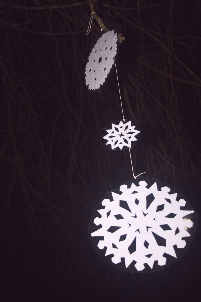 Copenhagen Light Festival, Englandsparken, snowflakes in tree, design, art