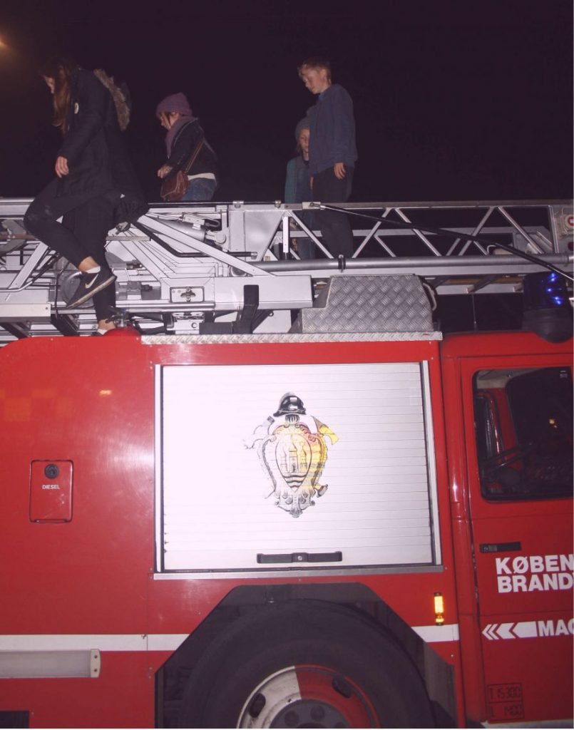 Culture Night Cph 2014, Copenhagen Fire Brigade, climbing the engine