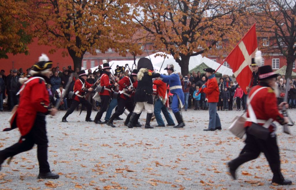 Kastellet 350 years celebration, soldiers, Danish-British fight 1807