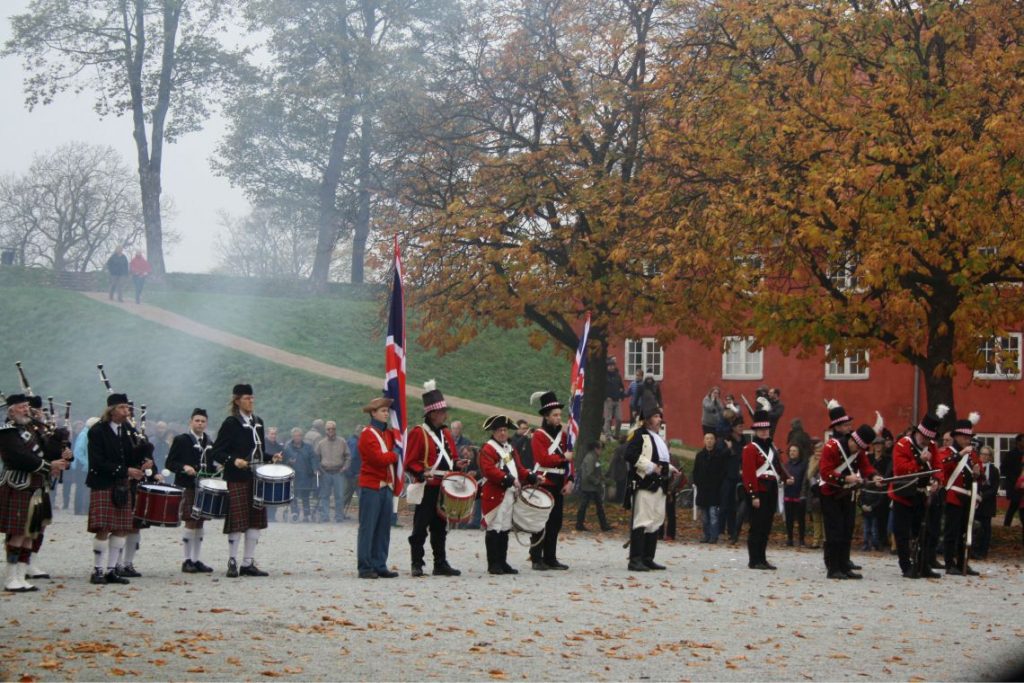 Kastellet 350 years celebration, soldiers, United Kingdom 1807